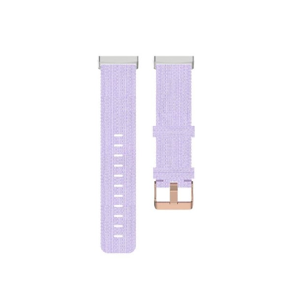 För Fitbit Versa 4 / Sense 2 Universal Nylon Weave Canvas Watch Band Light Purple