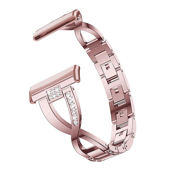 Fitbit Versa 3 / Sense Universal Diamond Metal Watch Rose Pink