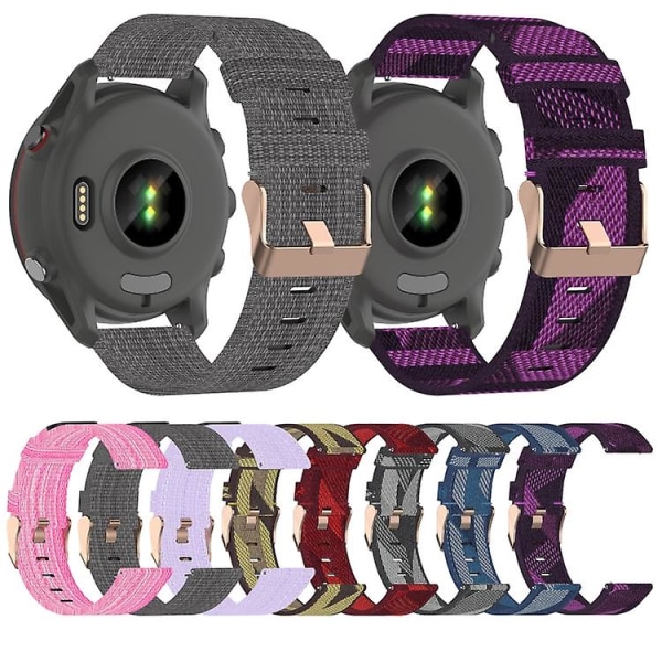 Til Garmin Forerunner 255 22mm nylonvævet urrem Red