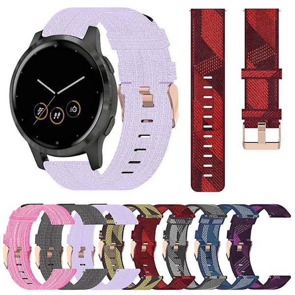 Til Garmin Vivoactive 4s 18mm nylonvævet urrem Grey
