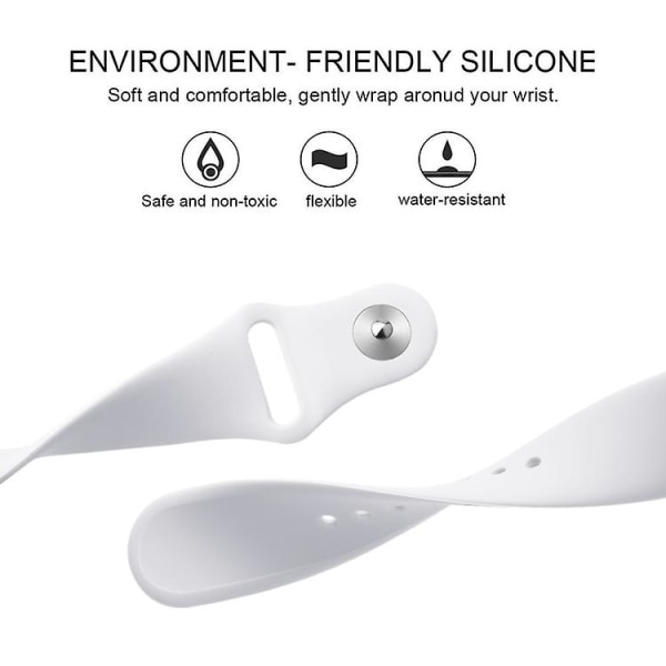 For Fitbit Versa 2 / Fitbit Versa Lite ensfarget silikonklokkerem White