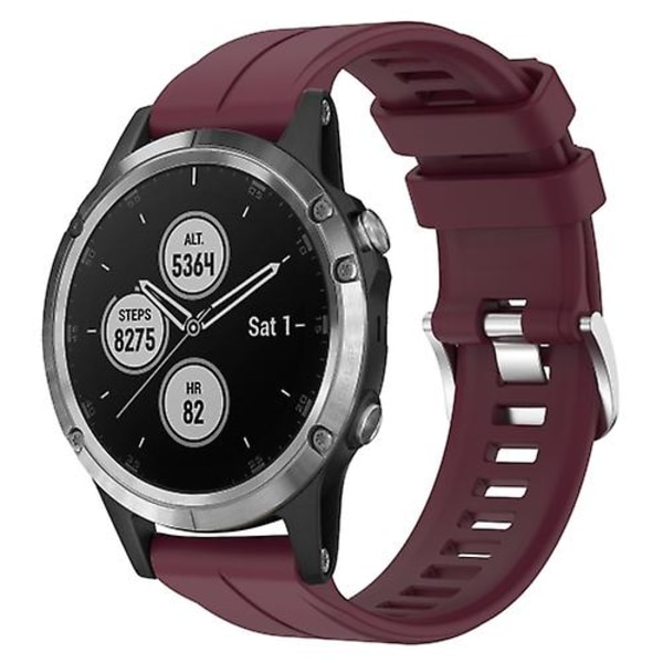 Garmin Fenix ​​5 Plus 22 mm yksiväriselle watch Burgundy