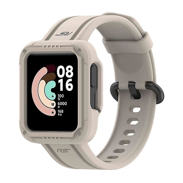 For Xiaomi Redmi Watch/redmi Watch 2/mi Watch Lite/mi Watch Lite 2 Smart Watch Strap Soft Silicone Wrist With Watch Case Beige