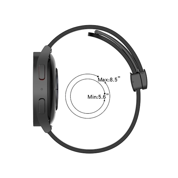 Rem til Garmin Venu Sq 2 20Mm Ensfarvet Magnetisk Spænde Silikone Sort Urrem