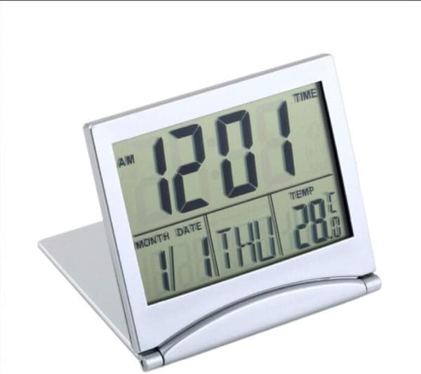 Väckarklocka MT-033 LCD-display Bärbar Hopfällbar Digital Reseväckarklocka