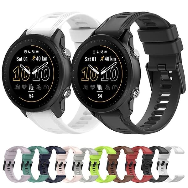 For Garmin Forerunner 955 22mm ensfarget silikonklokkerem Red