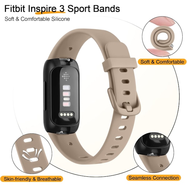 Mjuka ersättningsarmband för Fitbit Inspire 3 Fitness Tracker