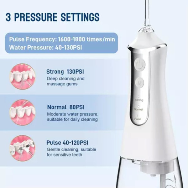 Oral Irrigator Dental Water Flosser Hvid