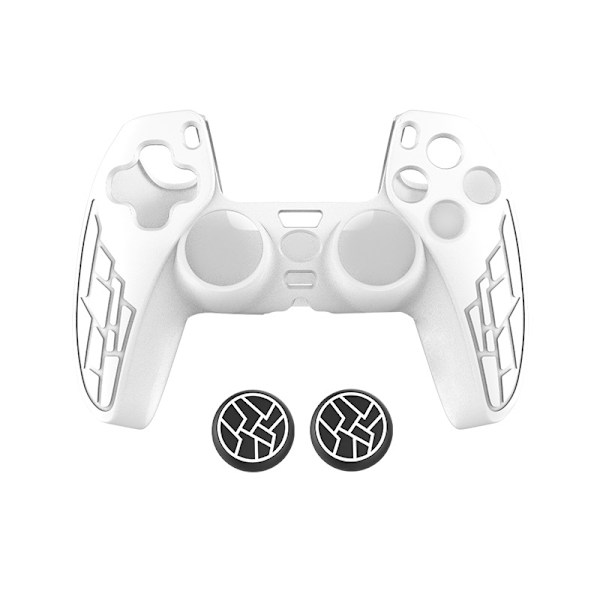 Etui for PS5-kontroller med 2 joystick-hetter, hvit