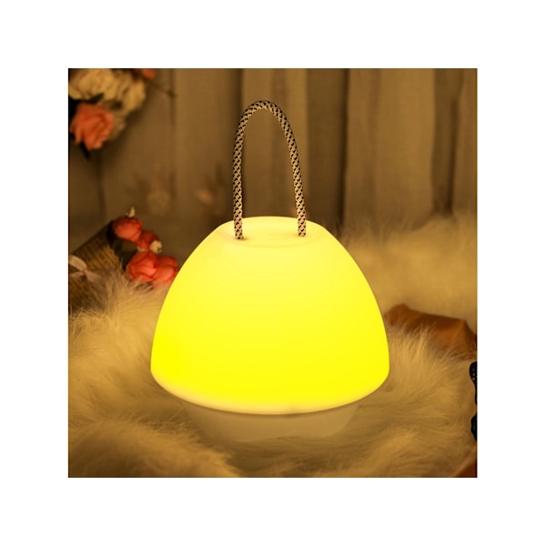 USB-ladbare LED nattlampe, gul/hvit -