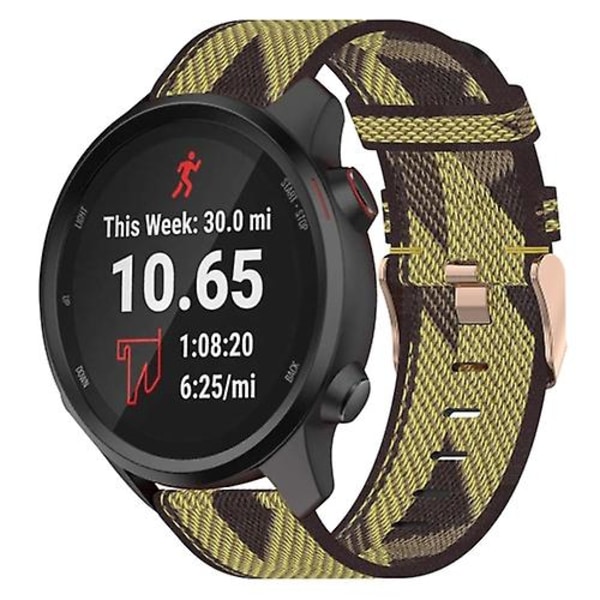 Til Garmin Forerunner 245 20mm nylonvævet urrem Yellow