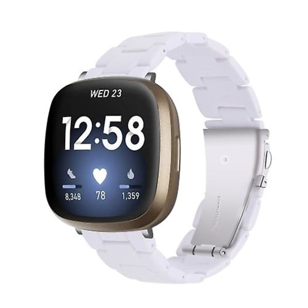 For Fitbit Versa 3 / Sense Universal Resin Watch Band White