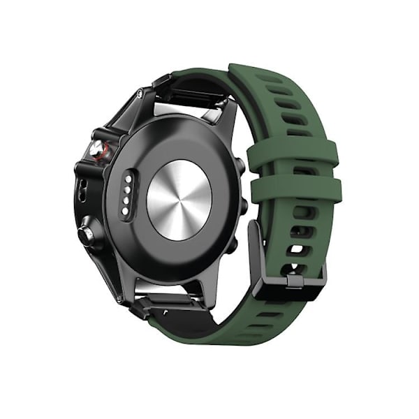 Til Garmin Fenix ​​6 tofarvet silikone urrem Army Green Black