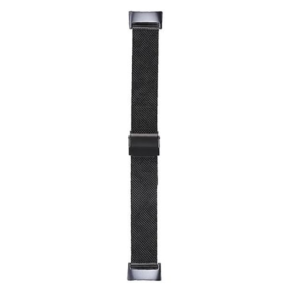 For Fitbit Charge 5 Milan Steel Double Buckles Strap Watch Band Black