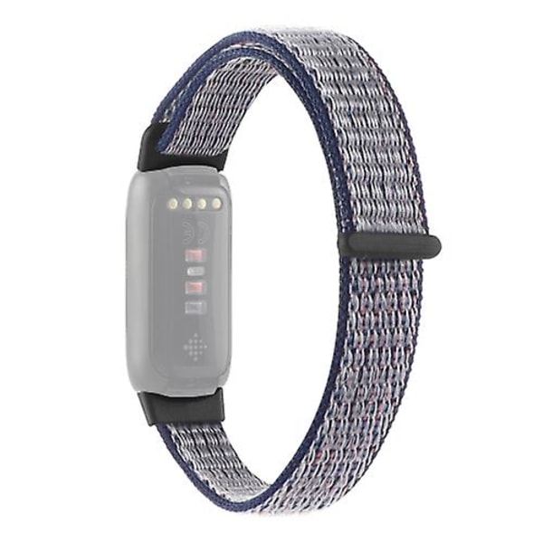 Til Fitbit Luxe Nylon Loop Strap Watch Band Blue Grey