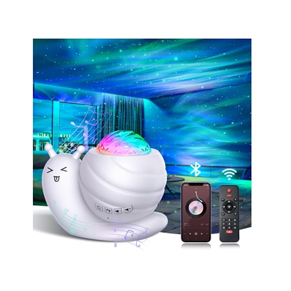 Galaxy-projektor Stjerneprojektor 15 Farger 53 Lyseffekter med Bluetooth-høyttaler Fjernkontroll Timer Musikkrytmeprojektor