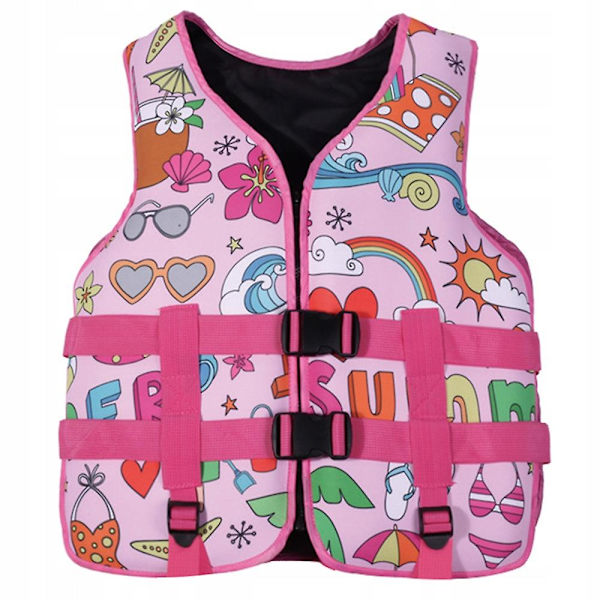 Børneredningsvest flydejakke badedragt Pink1 S