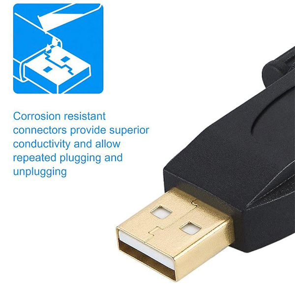 Usb-Rs232-sovitin sirulla, Usb-Db9-sarjamuunnin USB male to DB9 female