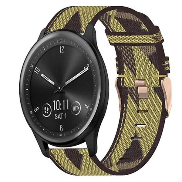 För Garmin Vivomove Sport 20mm Nylon Woven Watch Band Yellow