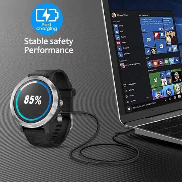 USB C ladekabel for Garmin Smart Watches - 2 stk