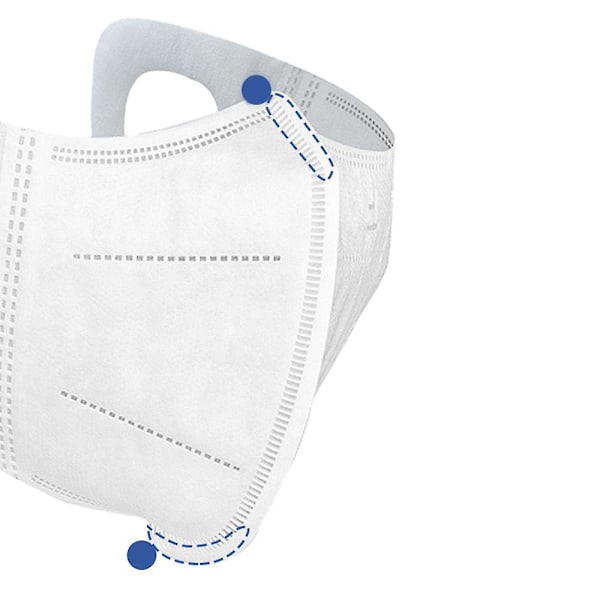 100 st engångsmunskydd 3D 3-lagers non-woven masker med mjuk elastisk öronögla mask White