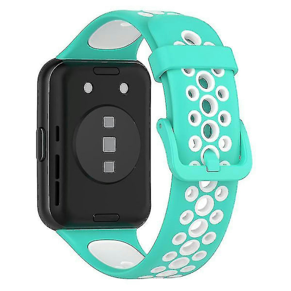 Dubbla klockarmband i silikon för Huawei Watch Fit 2/Watch Fit 2 Active Cyan White Style G