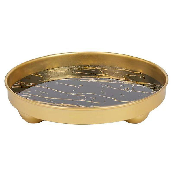 Metall Entré Förvaringsbricka Skrivbordsorganisatör Mat Tårta Kaffe Serveringsbricka Kosmetisk Smyckesbricka 24*6cm