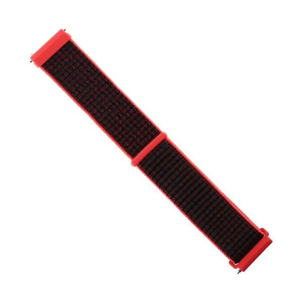 Fitbit Versa / Versa 2 nylon , jossa on koukku ja silmukkakiinnitys Black Red