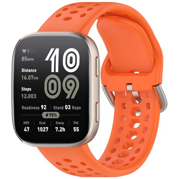 Stropp for Amazfit Bip 6 22mm Pustende silikonstropp (oransje)