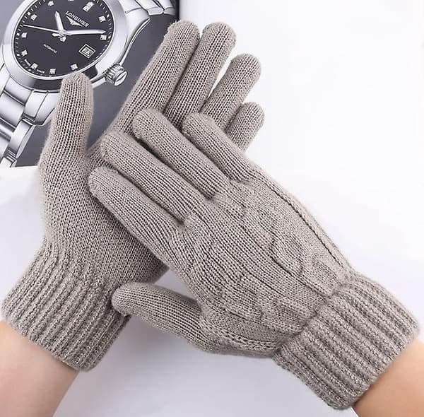 Vinter Stickade Handskar Tjock Varm Pekskärm Termisk Halkfri Stickad Vante Green