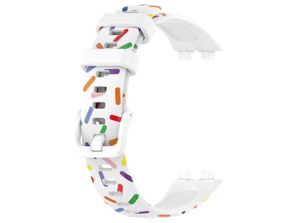 Smartwatch-rem för Huawei Strap 8 Sports Rainbow Dots Silikon (Vit)