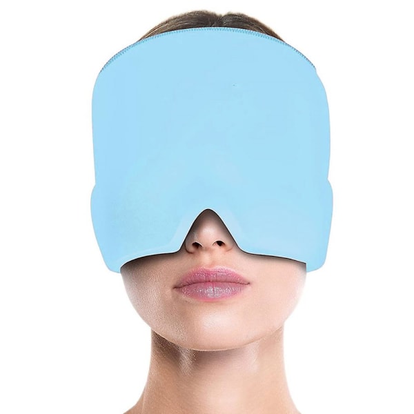 Gel Varm Kall Terapi Huvudvärk Migrän Relief Cap För Chemo, Sinus, Nacke Bärbar Wrap Stress Tryck Smärta Massage BLUE SET