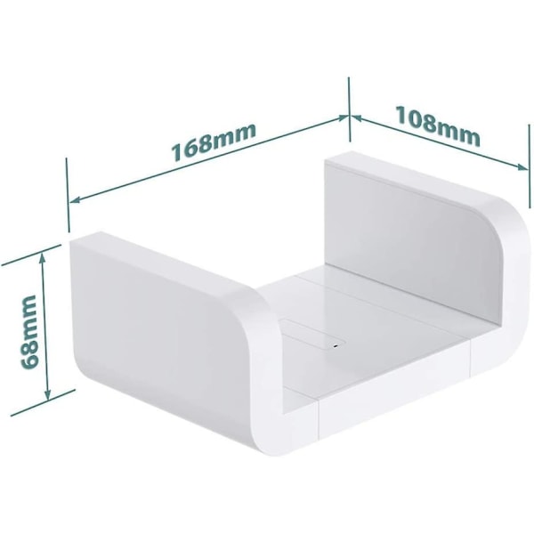 Valkoiset muoviset seinäteline kylpyhuonehyllyt, imukuppi U-muotoiset kelluvat seinähyllyt Suihkutarvikkeet (pienet)