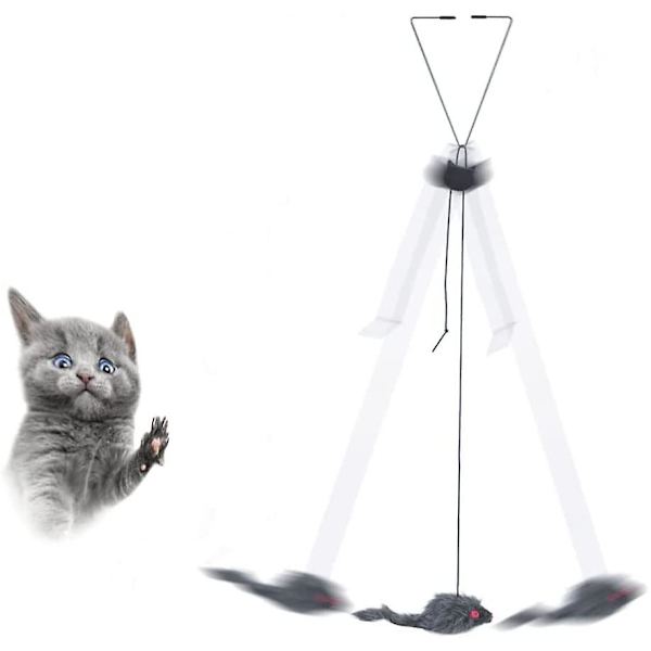 2 delar Roliga kattfjäderleksaker Katt Teaser Door Hängande Kitty Stick för katter