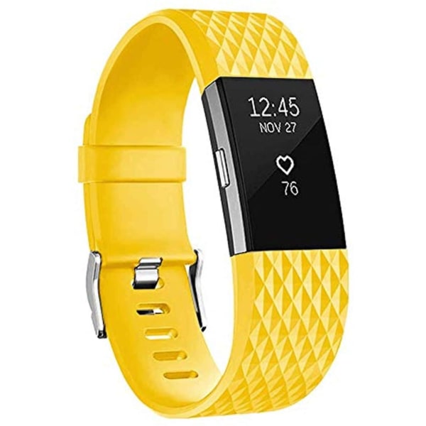 Erstatningsbånd som er kompatible for Fitbit Charge 2, Classic & Special Edition justerbare sportsarmbånd lemon-yellow Small