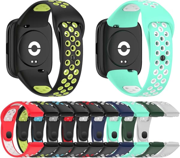 Rem for Redmi Watch 3 Lite/Watch 3 Active tofarget silikonrem (blå hvit)