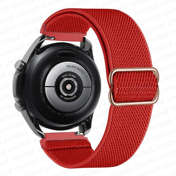 20 mm 22 mm bånd til Samsung Galaxy Watch 4/classic/3/5/pro/active 2 Gear S3 Elastic Nylon Loop Huawei Watch Gt 2 2e 3 Pro Strap red 22mm