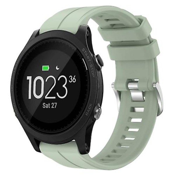 For Garmin Forerunner 935 22mm ensfarget silikonklokkerem Light Green