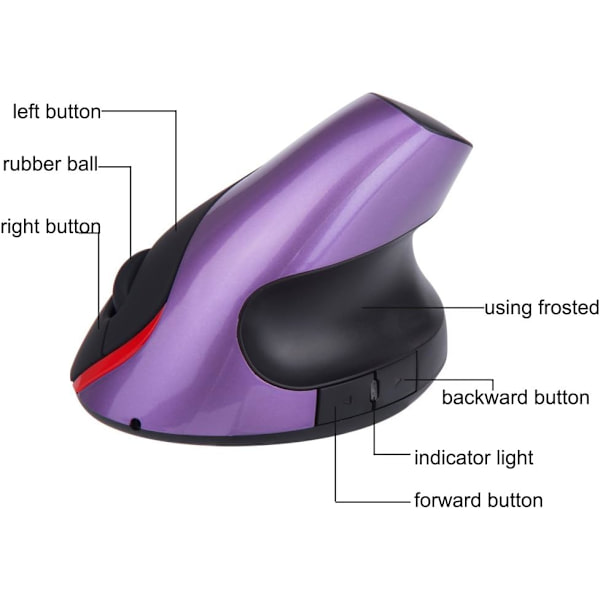 Ergonomisk vertikal mus med USB-kabel (blå)