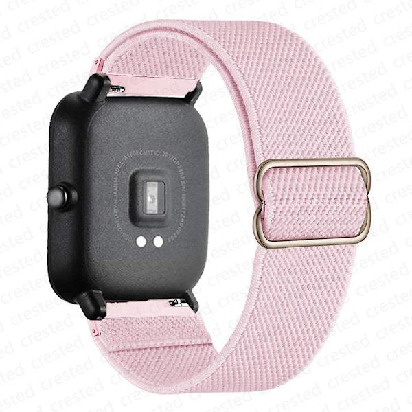 20mm/22mm band för Amazfit Gts 4//2/2e/3/gts2 Mini/gtr 4/3/ pro/gtr2/47mm/stratos Nylon Elastiskt watch Amazfit bipsband Light Pink 20mm