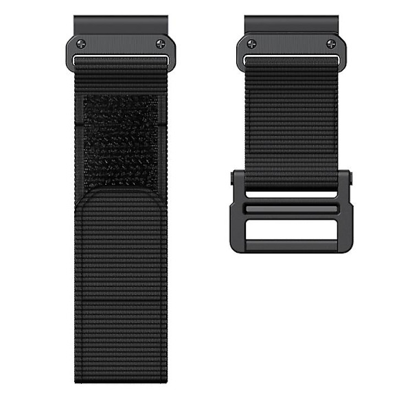 Til Garmin Fenix ​​6x / 5x 26mm krog-og-løkkebefæstelse nylonurrem Black