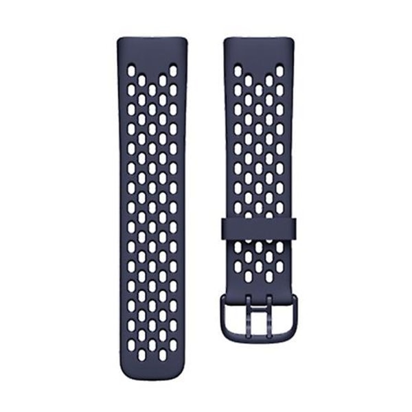 Til Fitbit Charge 5 Silikone Hole Watch Band Dark Blue