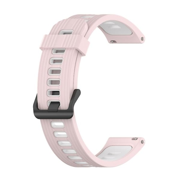 Til Garmin Vivomove Sport 20 mm vertikalt mønster tofarvet silikone urbånd Pink-White