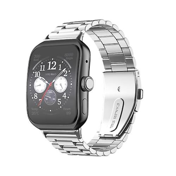 Oppo Watch 3 Pro: lle kolmihelmi, litteä solki, ruostumaton watch Silver