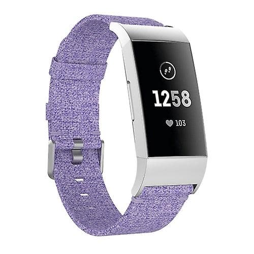 Vævet Vanvas Nylon urbånd til Fitbit Charge 3 Light Purple