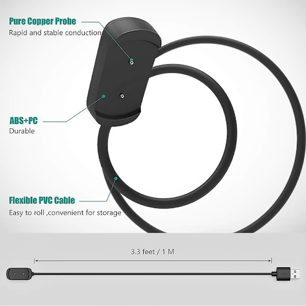 [2-pack] Lader Dock kompatibel med Amazfit Gtr Amazfit Gts Amazfit T-rex Usb Smart Watch Ladekabel 3,3 fod 100 Cm