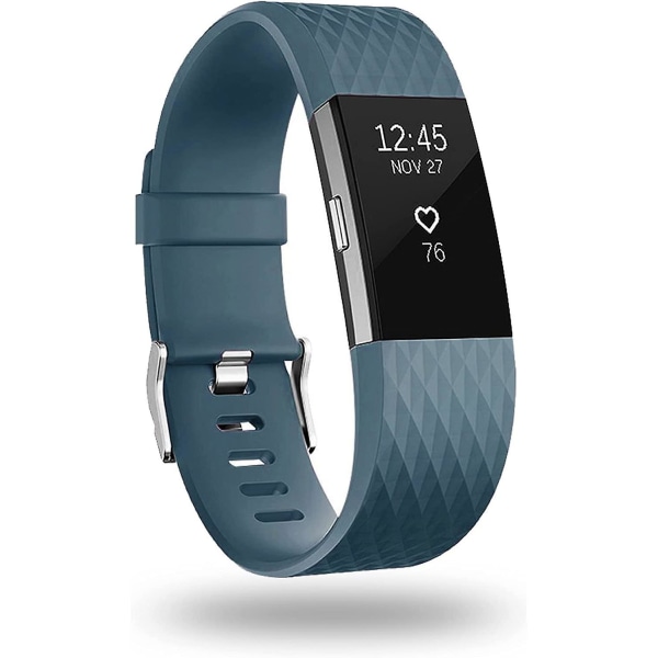 Erstatningsbånd som er kompatible for Fitbit Charge 2, Classic & Special Edition justerbare sportsarmbånd slate Small