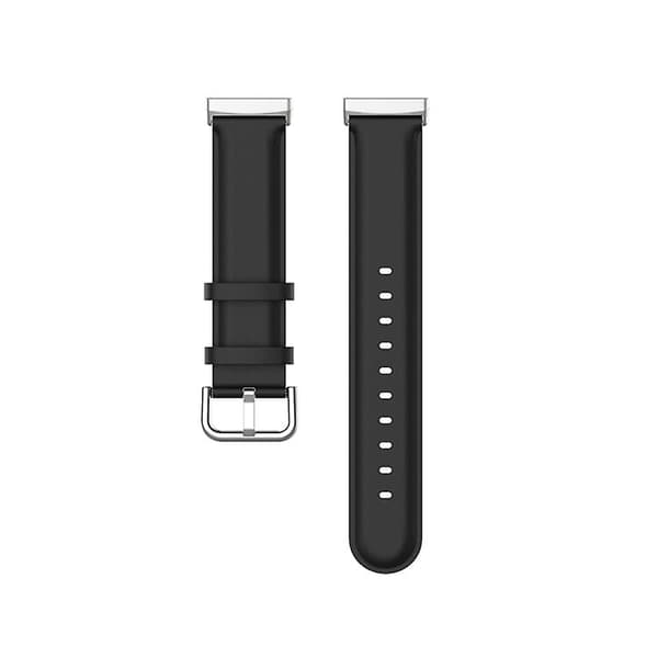 Til Fitbit Versa 3 / Sense ægte læderurrem Black