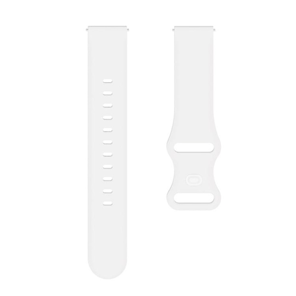 20 mm för Garmin Venu / Samsung Galaxy Watch Active 2 Universal Inner Back Spänne Perforering Silikon Watch Band White