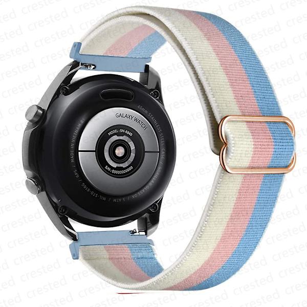 20 mm 22 mm bånd til Samsung Galaxy Watch 4/classic/3/5/pro/active 2 Gear S3 Elastic Nylon Loop Huawei Watch Gt 2 2e 3 Pro Strap blue pink yellow 22mm